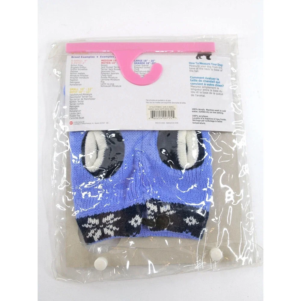 SIGNATURE FASHION PET COLLECTION #79 Nordic Snow Sweater XS Size blue